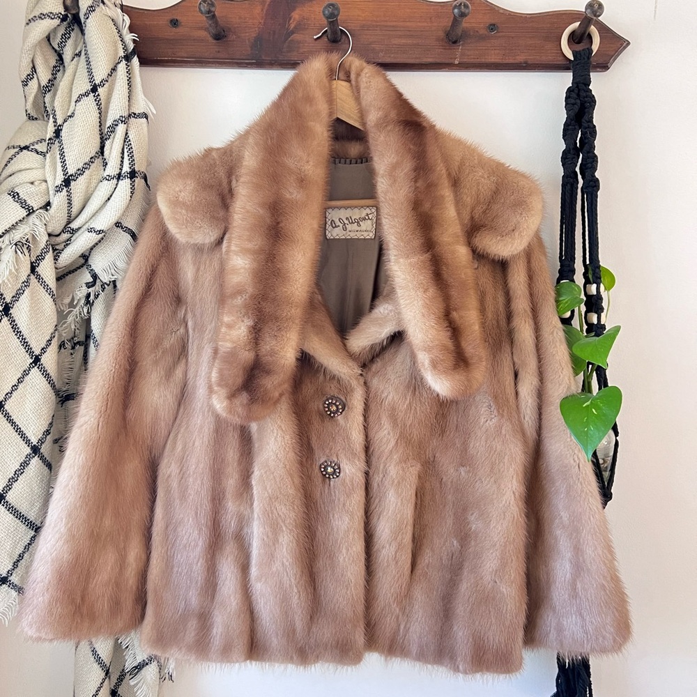 A.J. Ugent Furs Mink Coat with Scarf